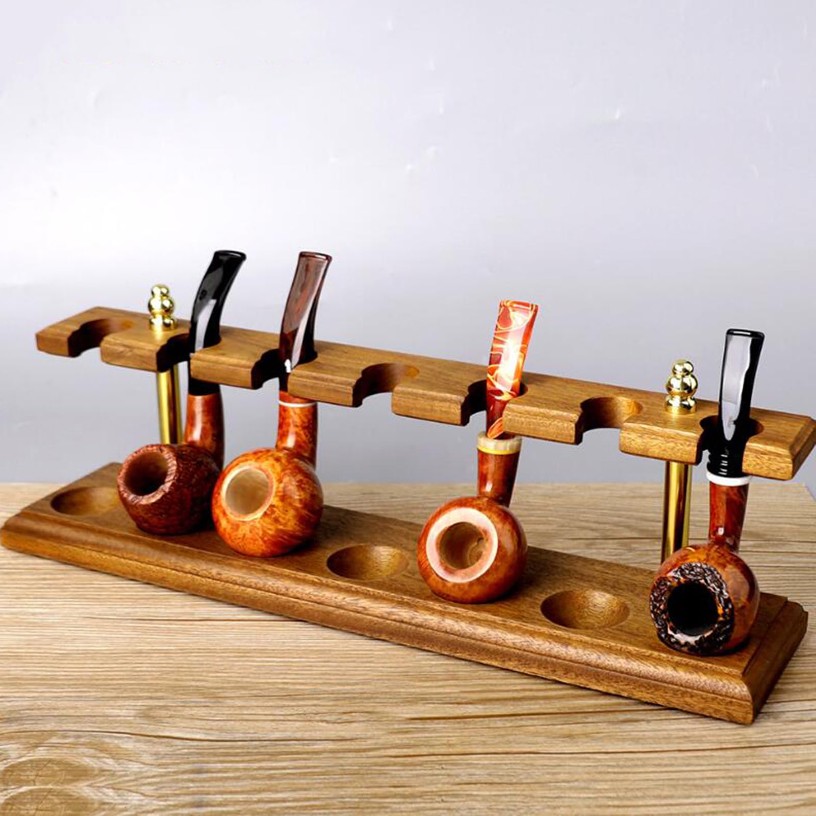 Soporte de madera for pipas tabaco - for con accesorios universales 7 puntas Regalos for hombres