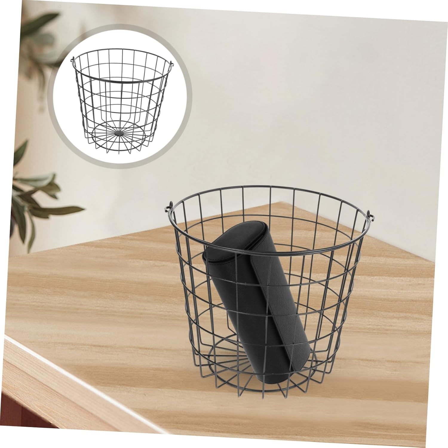 BESTYASH Wire Laundry Basket Rolling Storage Hamper Handle Iron Clothes Basket for Apartment Bathroom