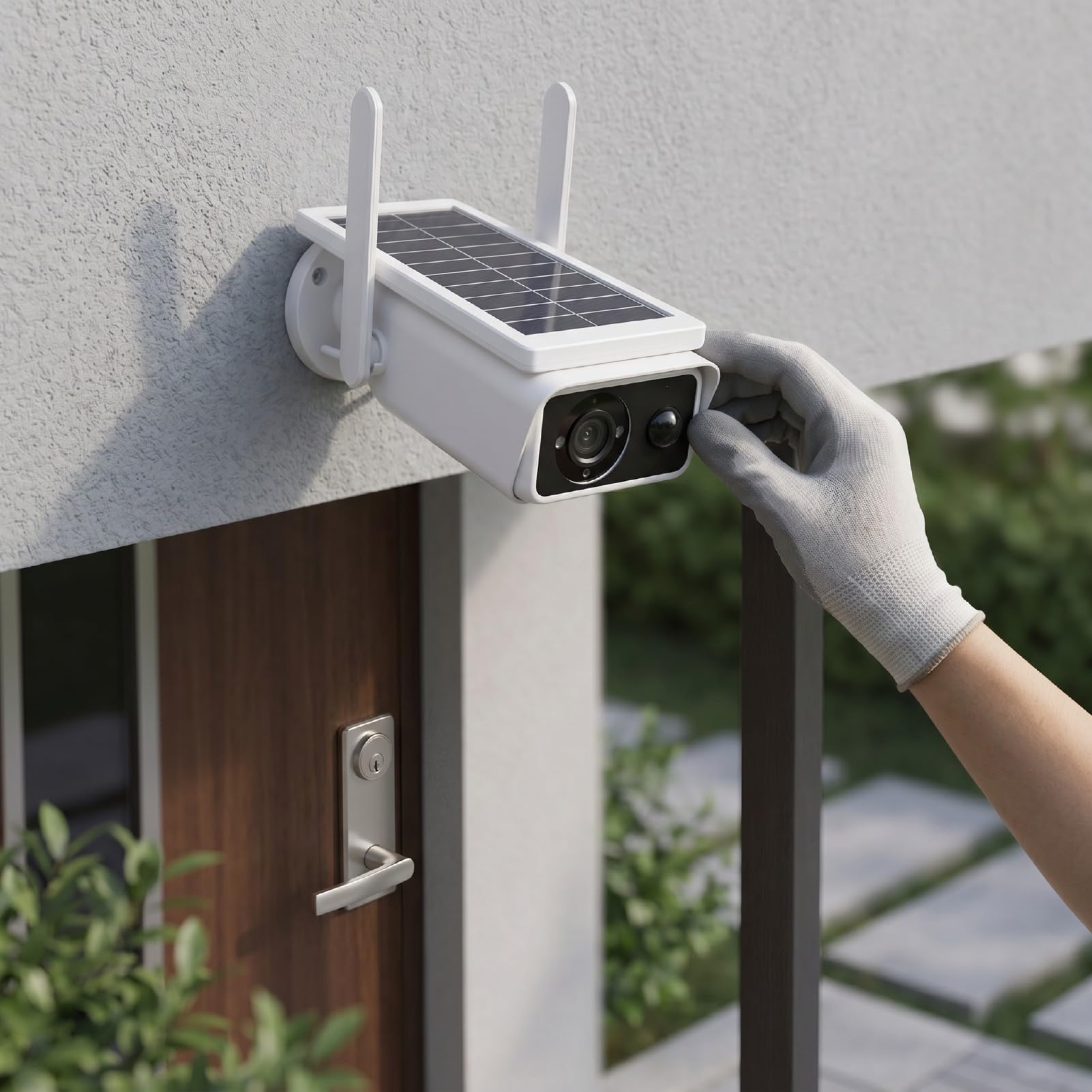 2K-Solar-Überwachungskameras, Kabellos für den Außenbereich, Aufzeichnung Rund um die Uhr, 360°-Ansicht, Schwenk-/Neigefunktion, Vollfarb-Nachtsicht mit Spotlight