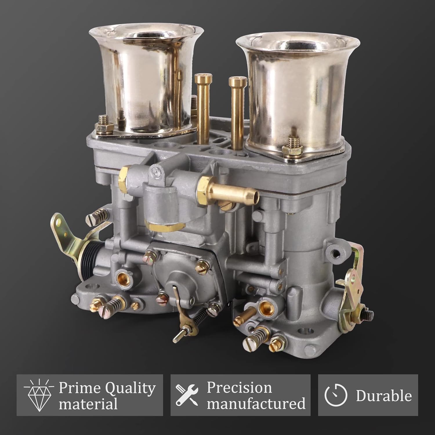KIPA Carburetor for VW Volkswagen Beetle Super Beetle Transporter Jaguar Porsche 44 IDF 2 BARREL 44mm Carb Carburetor with Air Horn OEM # 18990.035 18990.030