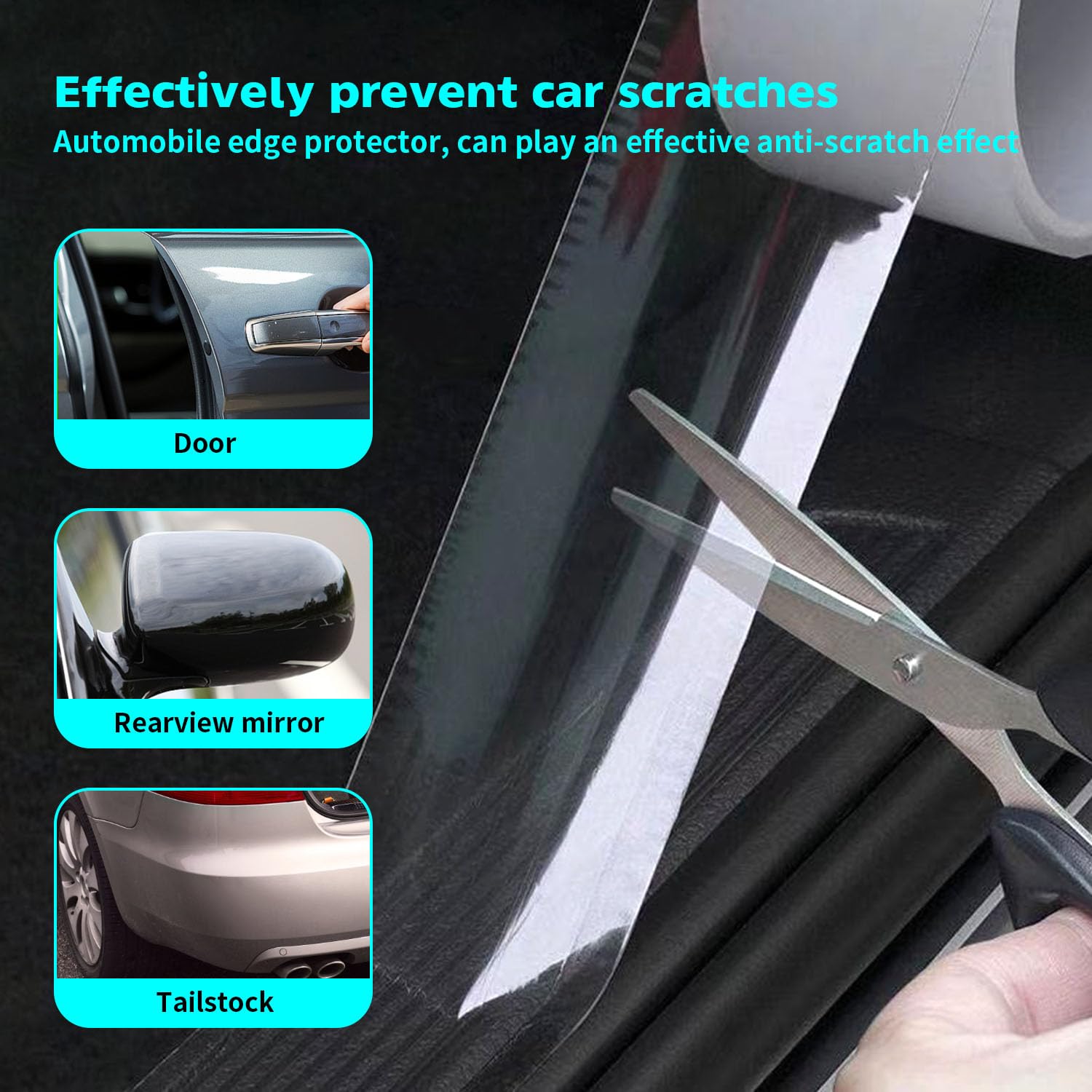 Protection Seuil de Porte Voiture, Transparent Protection Porte Voiture 5CMx10M Universel Film de Protection Seuil de Porte Voiture pour Voiture Vélo Moto, 1 Pièces
