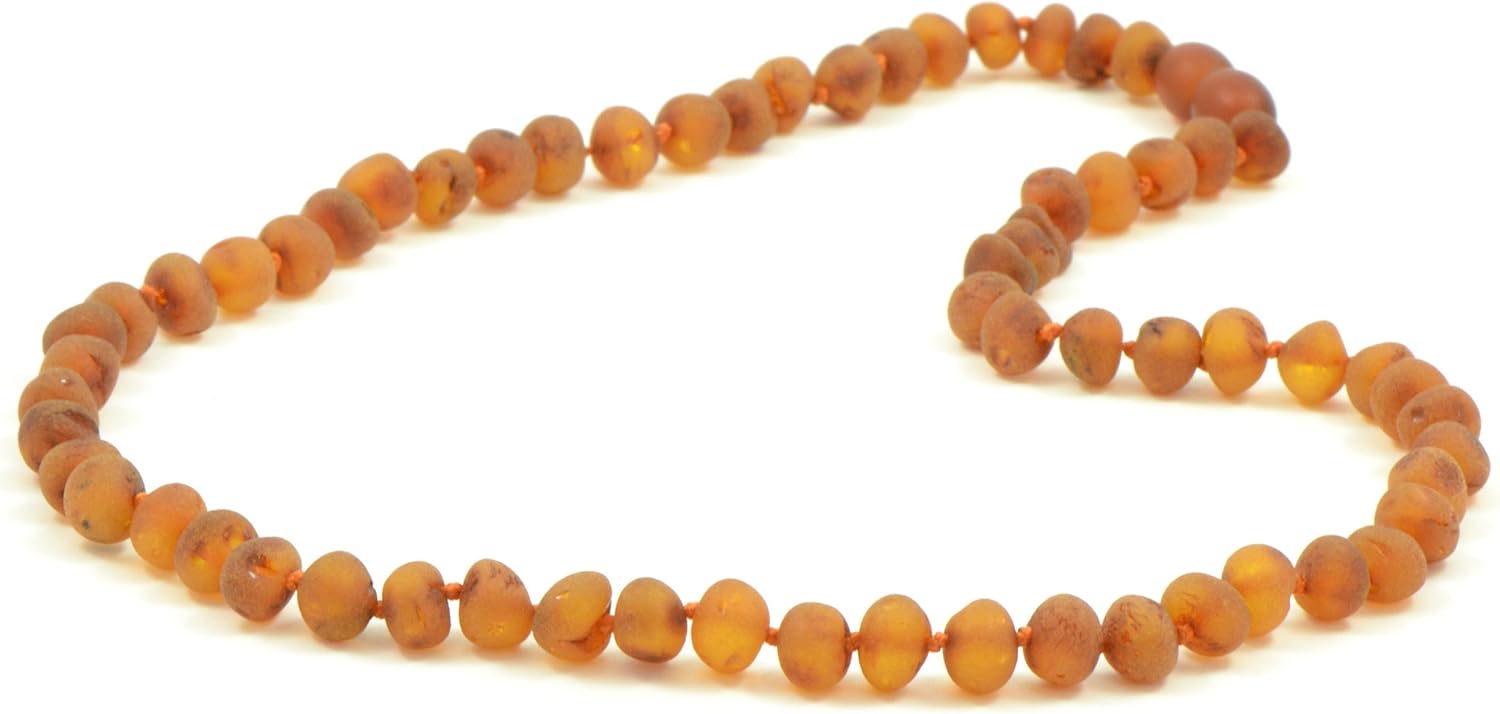 TheNaturalAmber Cognac Baroque Raw Baltic Amber Necklace for Adults – 55cm Handmade Authentic Unpolished Amber Beads Jewelry for Men and Women - Image 5