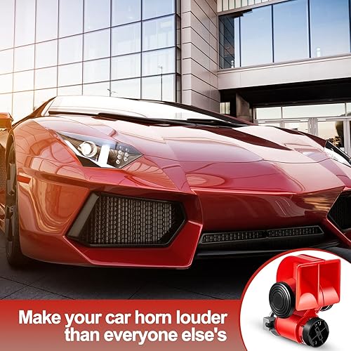 Miniatura 14 de Tallew Paquete de 2 bocinas de aire para camión de 12 V, 150 dB, bocina eléctrica de tren para automóvil con arnés de relé para vehículos, Negro