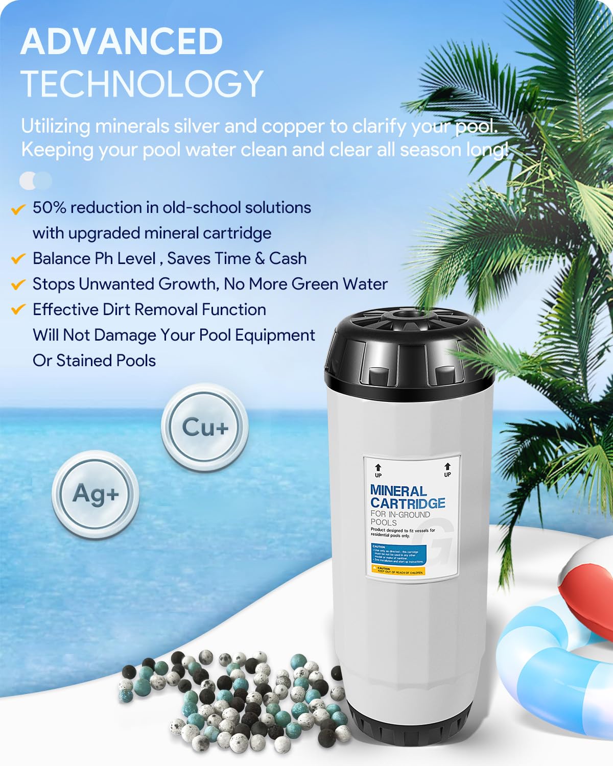 Zodiac Nature2 Professional G Mineral Cartridge For Inground Pools Up To 35,000 Gallons – W28135