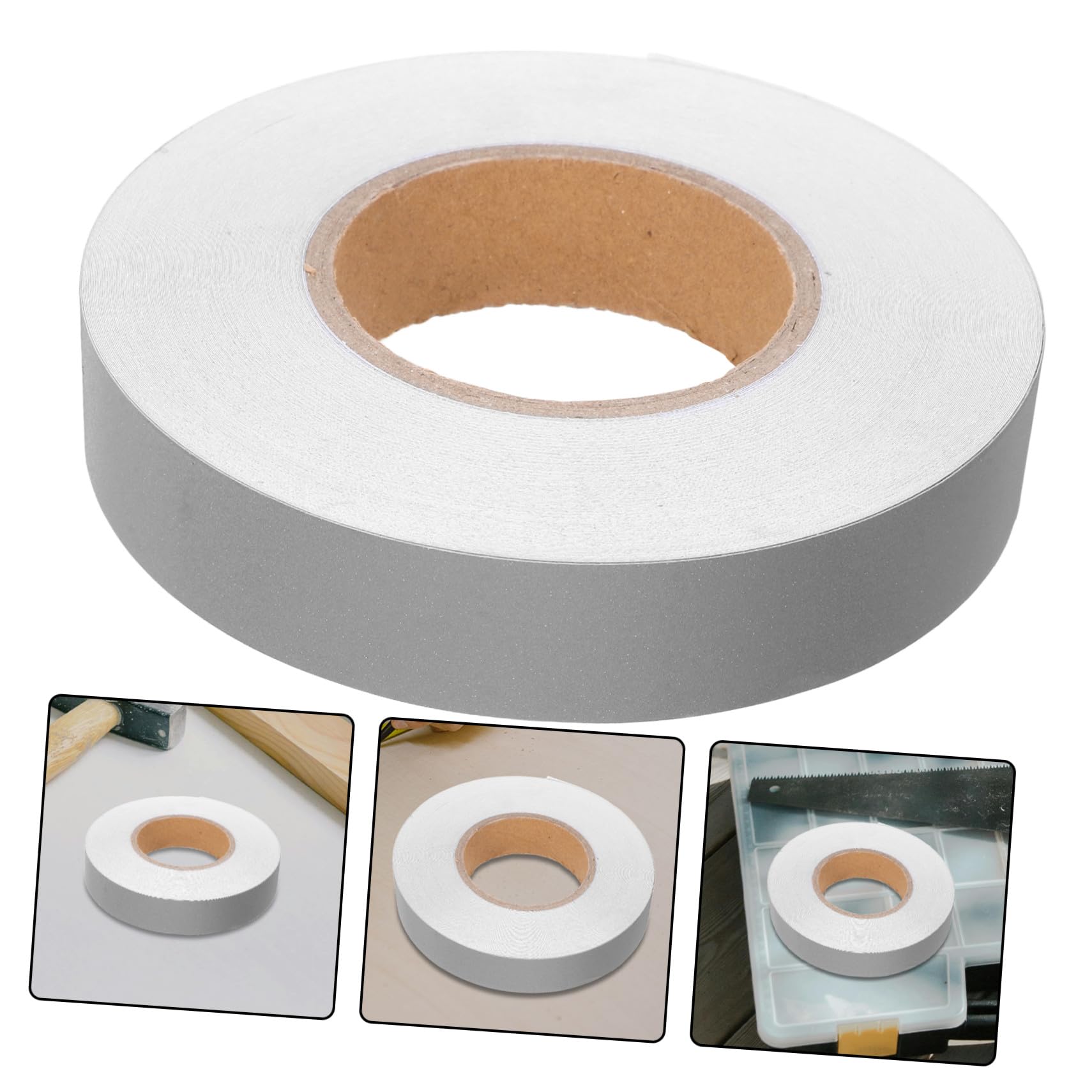 Graues Selbstklebendes Reflektorband aus Stoff für Fahrräder und Gepäck