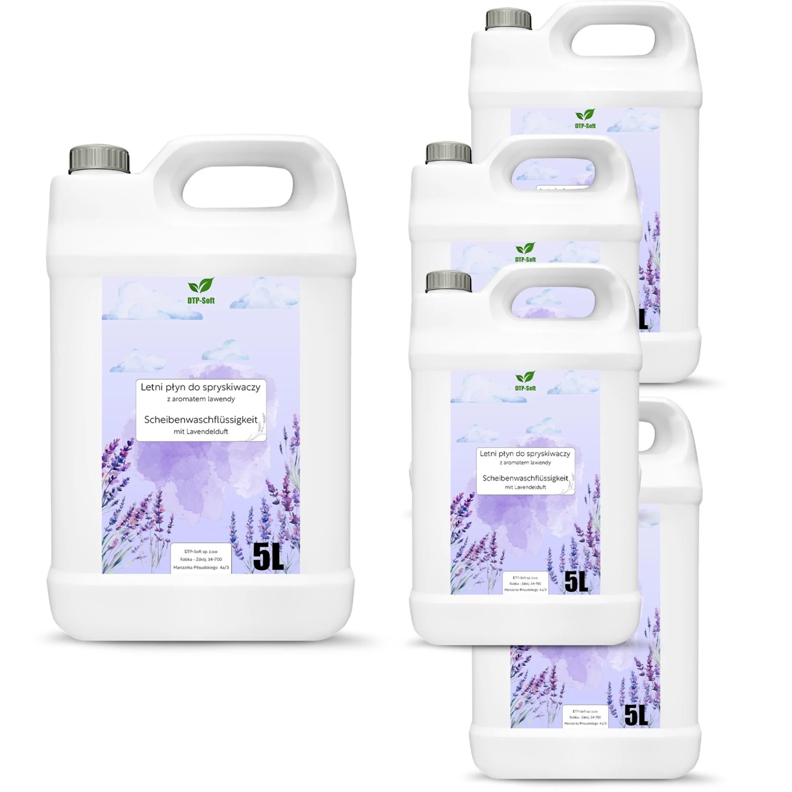 Scheibenreiniger 25L / 5x5 liter Sommer - Scheibenwischwasser fertig gemischt mit Lavendel Duft - streifenfrei gegen Insekten Schmutz Pollen