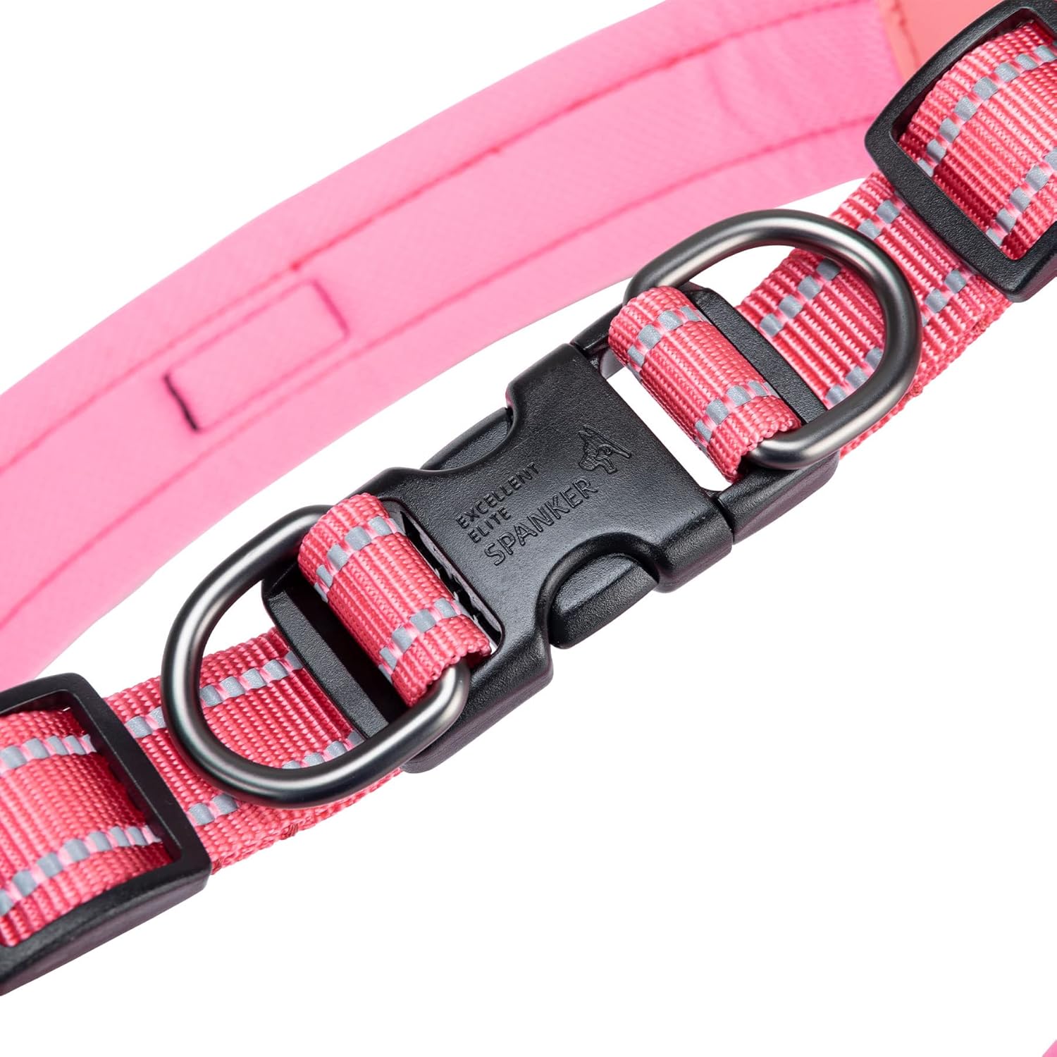 EXCELLENT ELITE SPANKER No Pull Dog Harness Step-in Adjustable Reflective Vest Soft Padded Easy Pet Chest Strap with Leash Clips for Small Medium Large Dogs Walking Training(Pink-M)