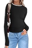 Womens Long Sleeve Shirts Basic Going Out Tops Fall Fashion Trendy 2025 Workout Outfits Y2k Clothes