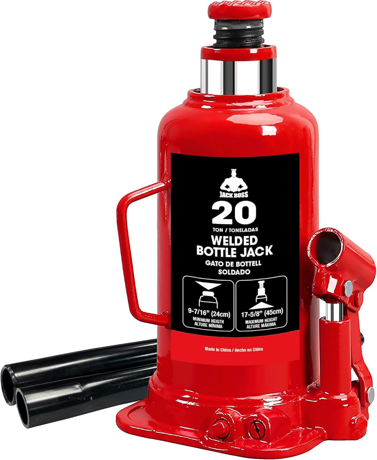 Bottle Jack 20 Ton (40,000 LBs) Hydraulic Car Jack, Fit for Auto Truck Repair and House Lift, Red