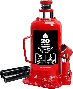 Jack Boss Bottle Jack 20 Ton 40,000 LBs Hydraulic Car Jack, Fit for Auto Truck Repair and House Lift, Red