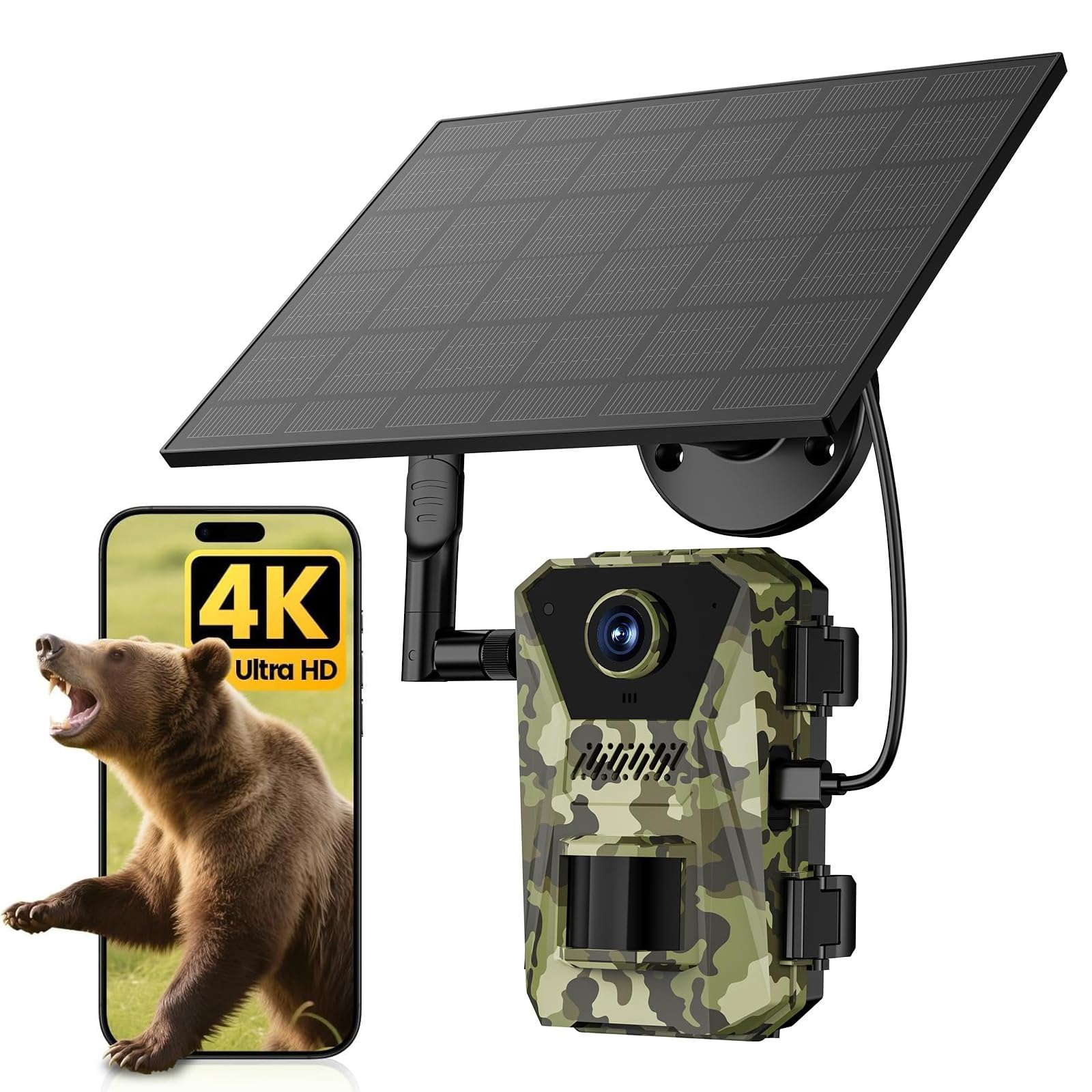 Naturepar F8 Wildkamera – 14MP 4G Wildkamera mit Nachtsicht und Bewegungserkennung 4K Wildtierkamera mit 60MP, WLAN, APP-Steuerung, Nachtsicht & IP66 wasserdicht
