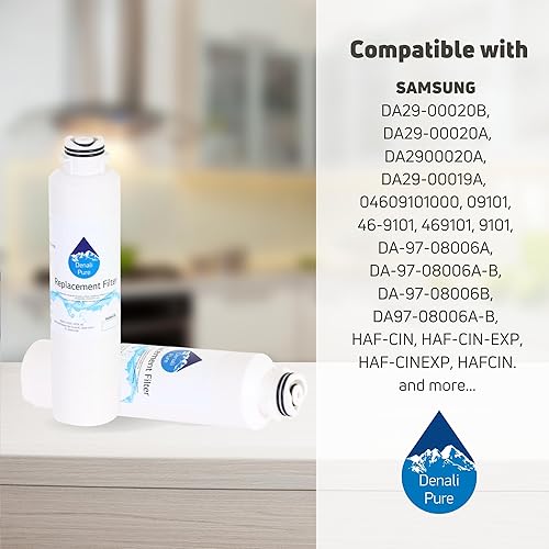 Miniatura 7 de Paquete de 4 filtros de agua de repuesto para refrigerador Samsung RSG307AARS/XAA - Compatible con Samsung DA29-00020B, DA29-00020A, cartucho de