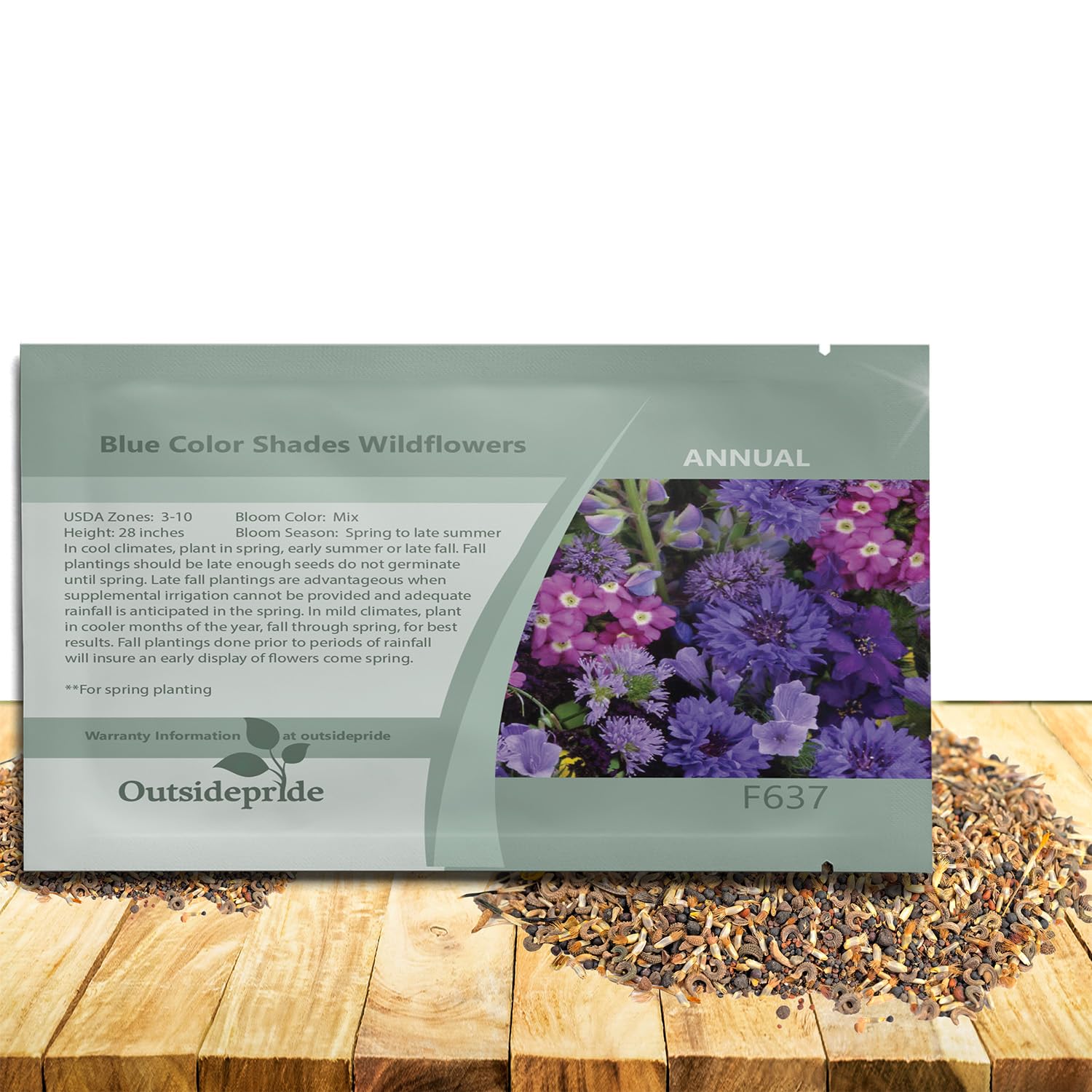 Outsidepride Blue Wildflower Seed Mix - 5000 Pcs Annual Flower Seeds for Planting w/Vibrant Blue Blooms for Garden Borders & Pollinator Gardens, Ideal for Adding Color to Landscapes & Containers