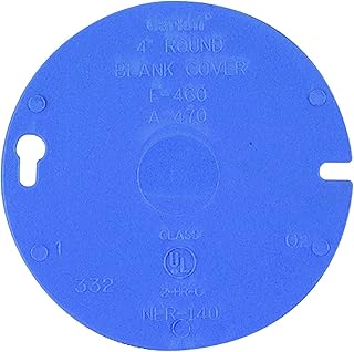 Carlon E460r-car Outlet Box Round Blank Cover, Pvc, 4