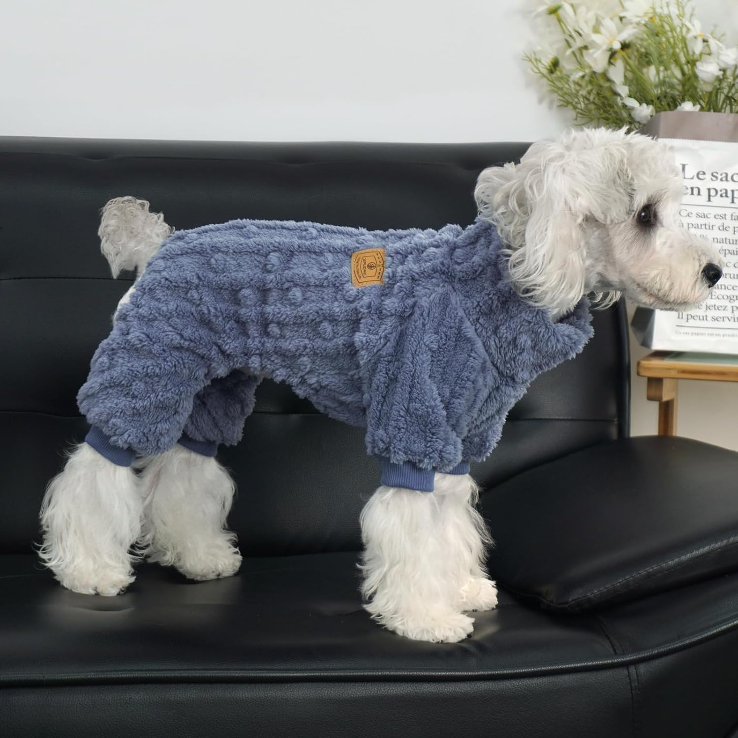 XPUDAC Dog Sweater, Dog Winter Clothes for Small Medium Dogs Girl Boy Ultra Soft and Warm Fleece Pet Pajamas for Winter Christmas(Blue-XX-Small)