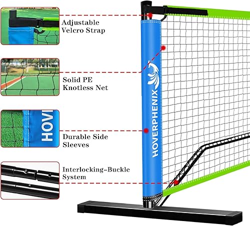 Miniatura 2 de Portable Pickleball Net, Regulation Size 22FT and 11FT Half Court 2-in-1 Pickle Ball Net with 2 Pickleballs and Carry Bag for Driveway, Backyard,