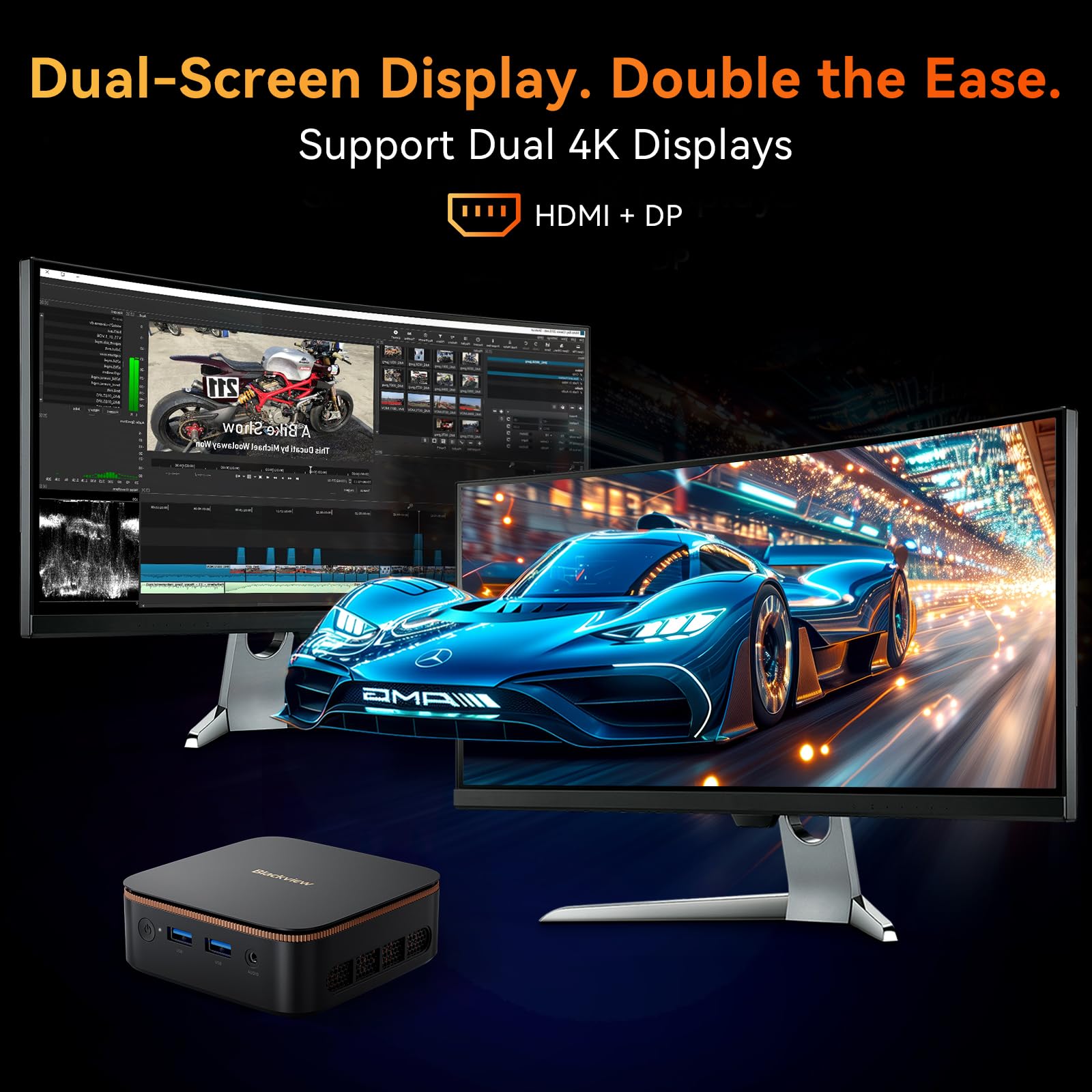 Blackview MP20 Mini PC, AMD Ryzen 3 (hasta 3,5GHz), 16GB DDR4 512GB SSD, Win11 Pro Ordenador de Escritorio con Gigabit Ethernet/WiFi 5/BT5.2/HDMI+DP 4K UHD para Oficina/Escuela, 3 años garantía