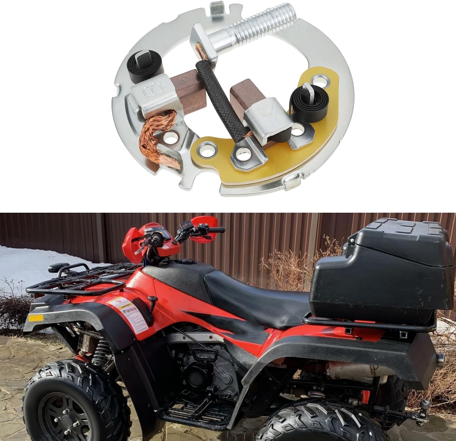 ECSiNG 2pcs ATV Starter Carbon Brush Compatible with Arctic Cat 375 400 Compatible with Suzuki LT‑A400 LT‑F400 Compatible with Eiger KingQuad