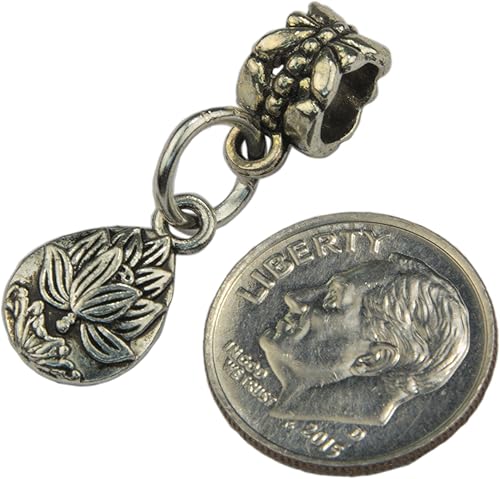 Miniatura 2 de Encanto, flor de loto antiguo color plata colgante encanto, aleación, No es una piedra preciosa