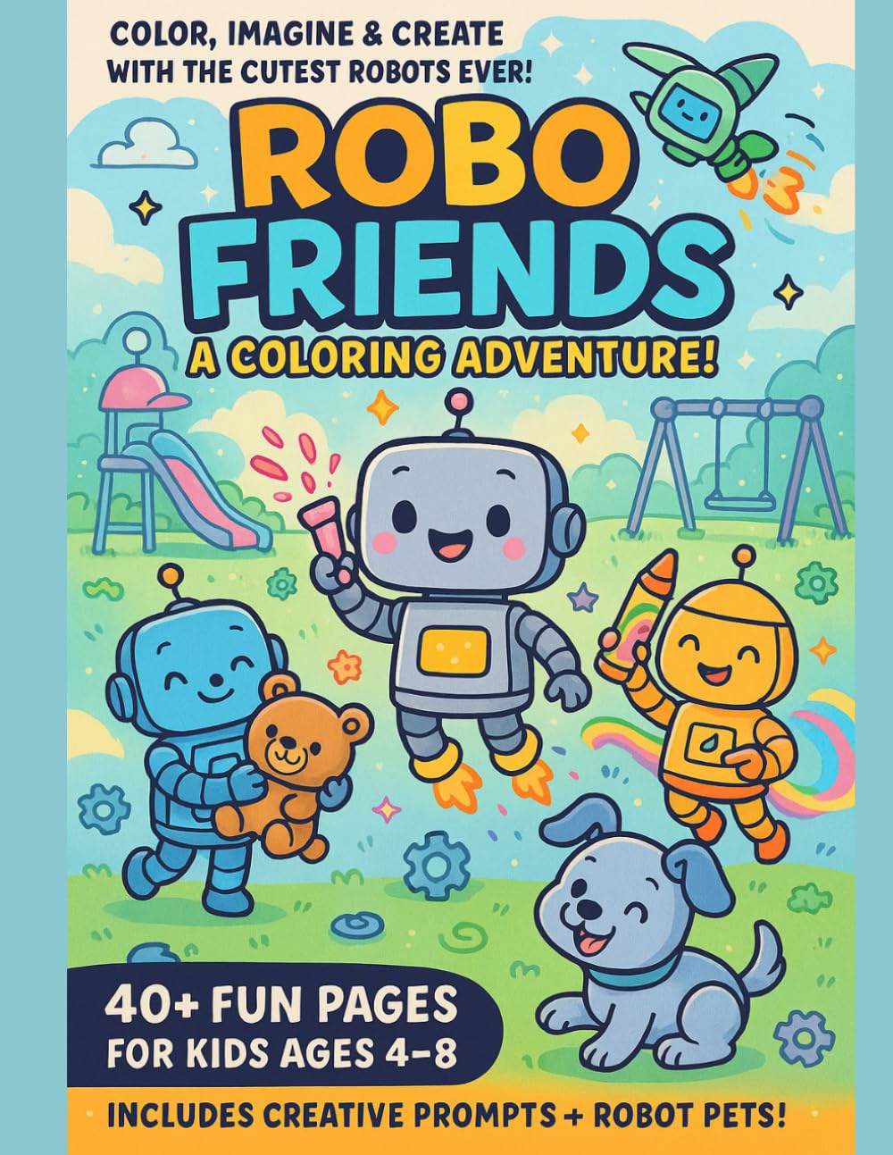 Robo Friends: A Coloring Adventure!: Includes Creative Prompts and Robot Pets