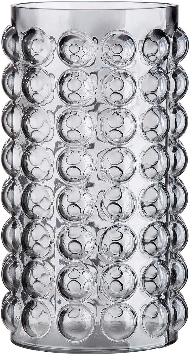 GILDE Decorative Vase Conical Flower Vase Made of Metal - Decorative Living Room Gift for Women - Colours: Grey Black Height 25 cm