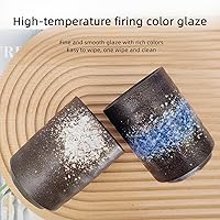 Vista 4 de Juego de 2 tazas de té japonesas, tazas de té de porcelana de cerámica, sin mango, taza de té modelo asiático para matcha, té verde, capuchino, sake