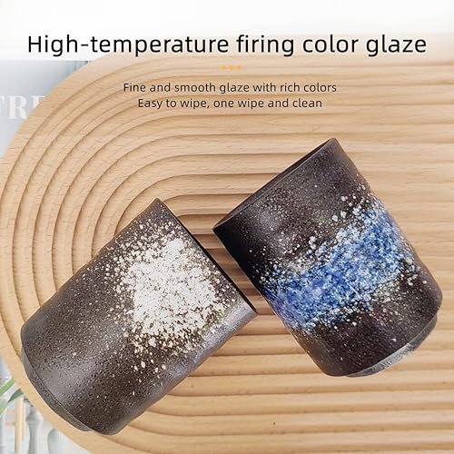 Miniatura 4 de Juego de 2 tazas de té japonesas, tazas de té de porcelana de cerámica, sin mango, taza de té modelo asiático para matcha, té verde, capuchino, sake