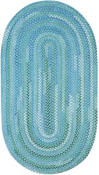 Capel Waterway Blue 0 24" X 0 36" Oval Braided Rug