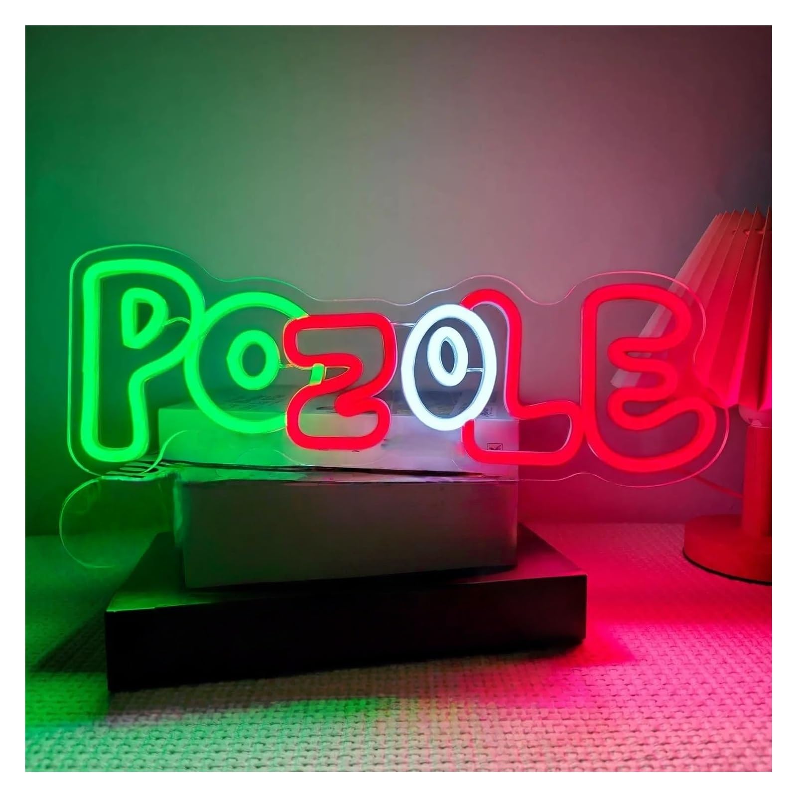 XENITE Hanging Art Neon Signs Pozole Neon Sign USB LED Light Dimmable Powered for Kitchen Taqueria Food Truck Restaurant Bar Pub Mexican Decoration 41cmx14.3cm