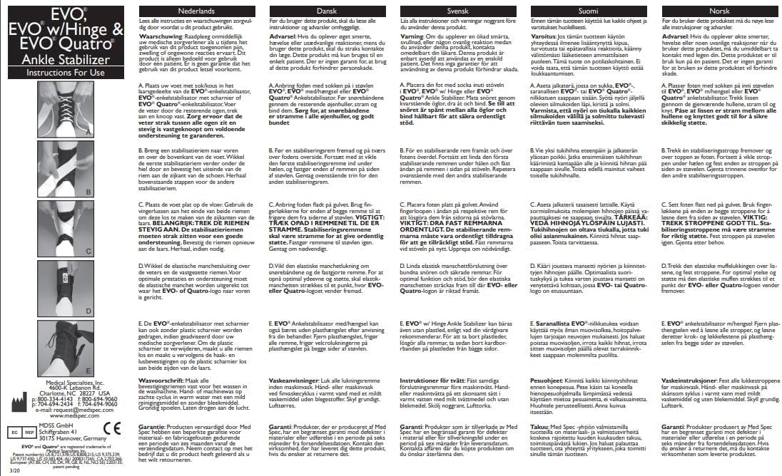 ASO EVO Ankle Stabilizer Brace (Small - Black) by Medspec/ASO Braces