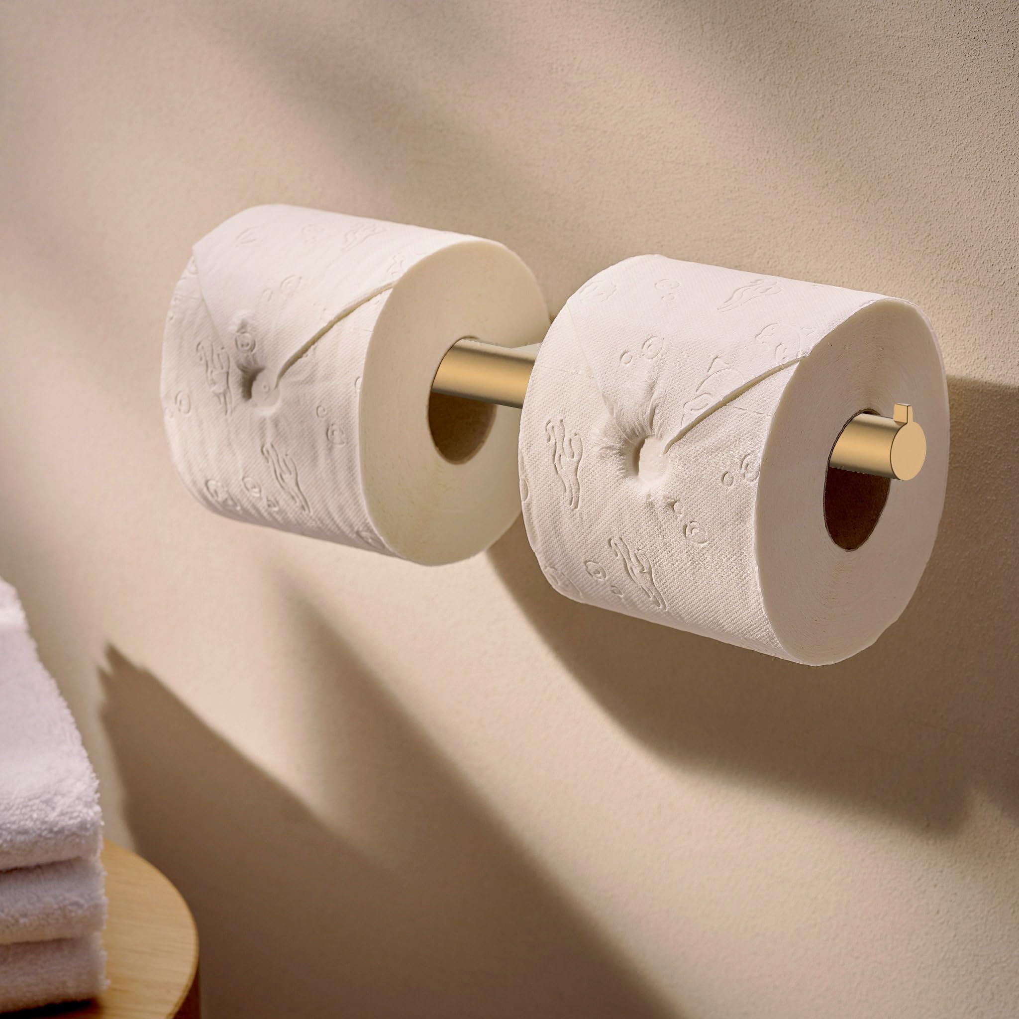 hansgrohe AddStoris S - portarrollos Doble, portarrollos para Montaje en Pared, fijación Oculta, Accesorios de baño, Bronze Cepillado, 41768140