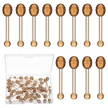 40 Pcs Lip Balm Applicators Stick Mini Honey Stick Lip Applicator with Small Box Plastics LipBrush for Lipstick LipGloss LipMask