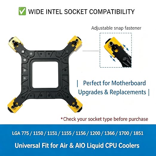 Placa trasera ajustable para cooler CPU Intel LGA (2 unidades) miniatura 2