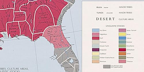 Miniatura 9 de 1967 Mapa de tribus nativas americanas de Estados Unidos  Culturas e idiomas  Historia de pueblos indígenas indios  Decoración de aula de estudios