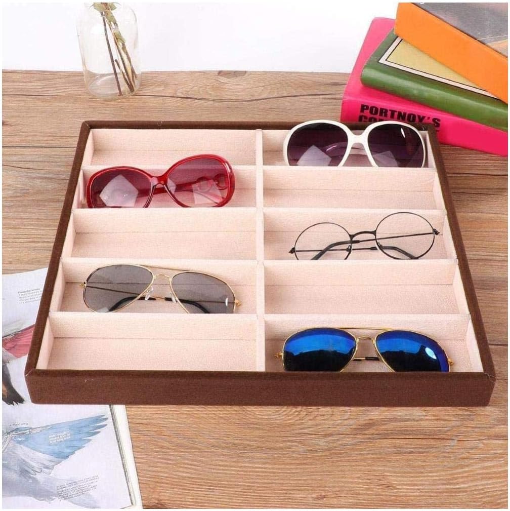 10 Grids Sunglass Box, Modern Glasses Organizer Eyeglass Display Storage Cases, Compartment Eyewear Storage Box Christmas, Valentine's Day, Mother's Day, Birthday Gifts for Her