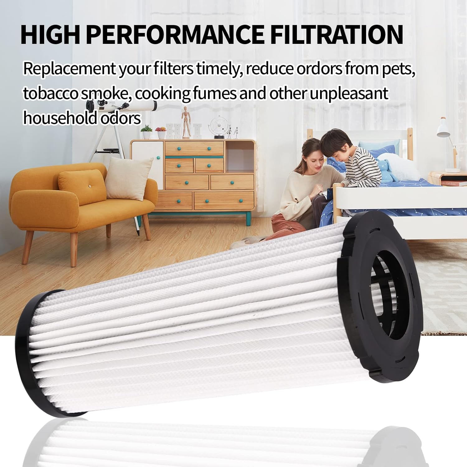 SaferCCTV Replacement Vacuum Hepa Filter for Dirt Devil F1 Vacuum Filter 3JC0280000 2JC0280000 Compatiable with Featherlite, Jaguar, Bagless Extra Light, Scorpion (3 Pcs)