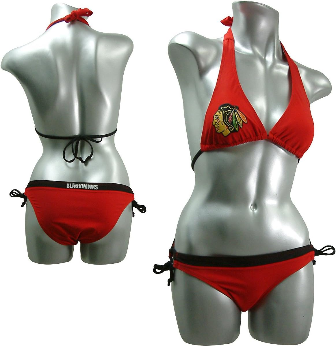 NHL Chicago Blackhawks Women's Bikini (Medium) Red/BLACK