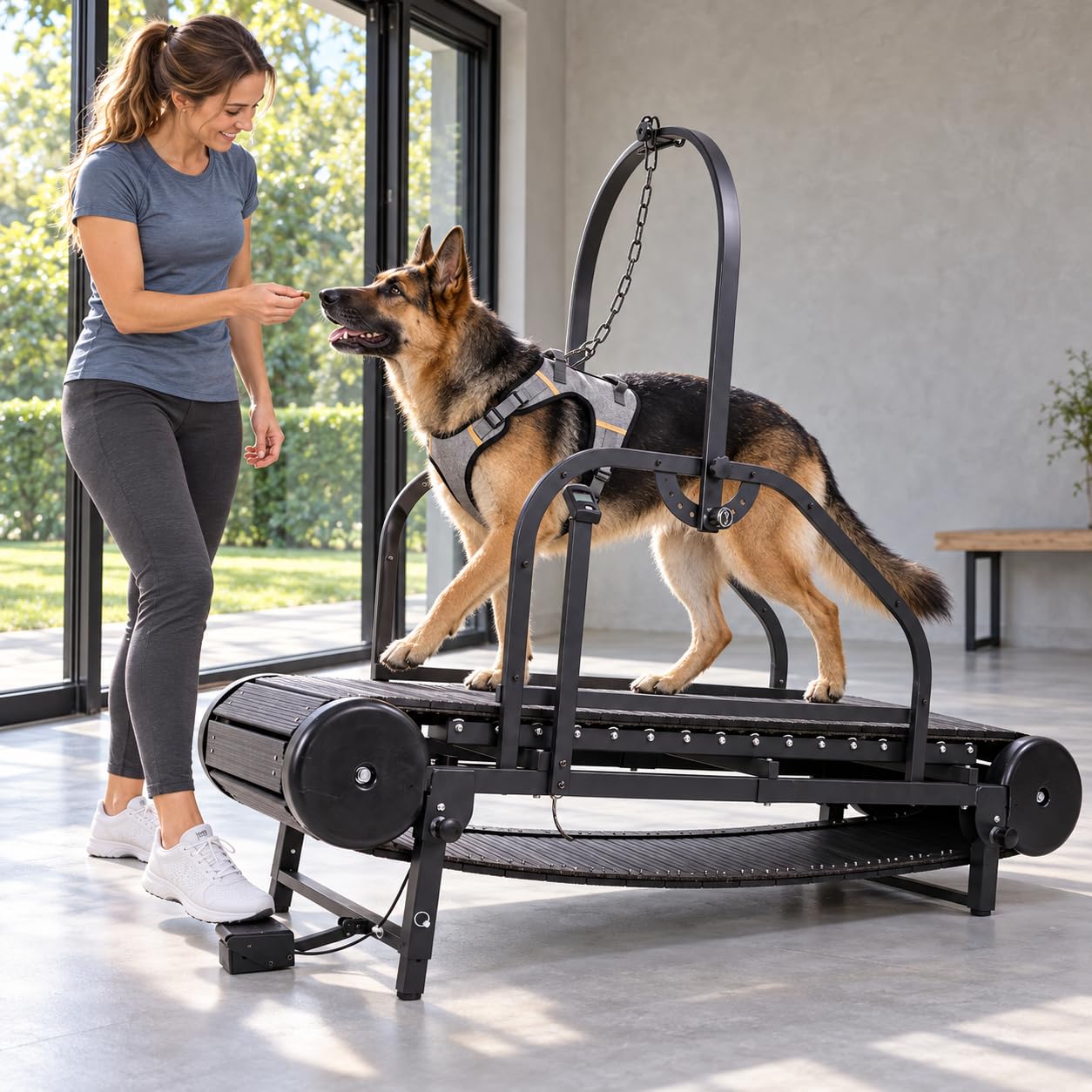 Dog Treadmill for Large Dogs with Foot Brake, 18-Inch Usable Width