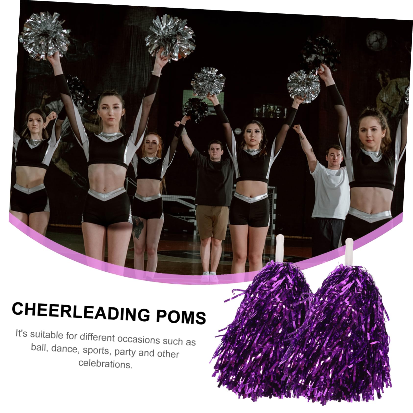 BESPORTBLE Pompons de Pom-Pom Girl pour Cheerleading 16 Pièces en PVC