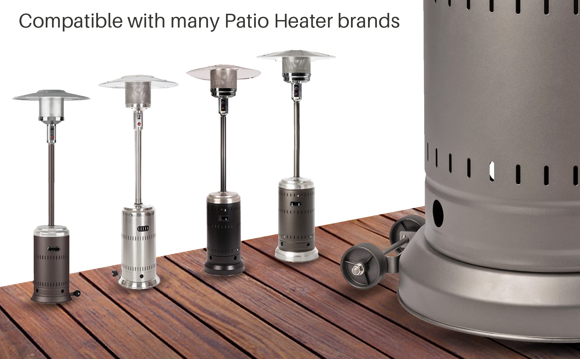 Patio Heater Replacement Parts With Wheels 46,000 BTU Output