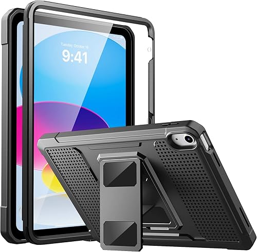 MoKo Funda para iPad de 10 generación de 109 pulgadas 2022 a prueba de golpes doble capa con soporte para niños y protector de pantalla integrado