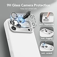 Vista 463 de GONEZ Funda de silicona para iPhone 15 Pro Max, compatible con Magsafe, protector de cámara + protector de pantalla, forro de microfibra suave Negro