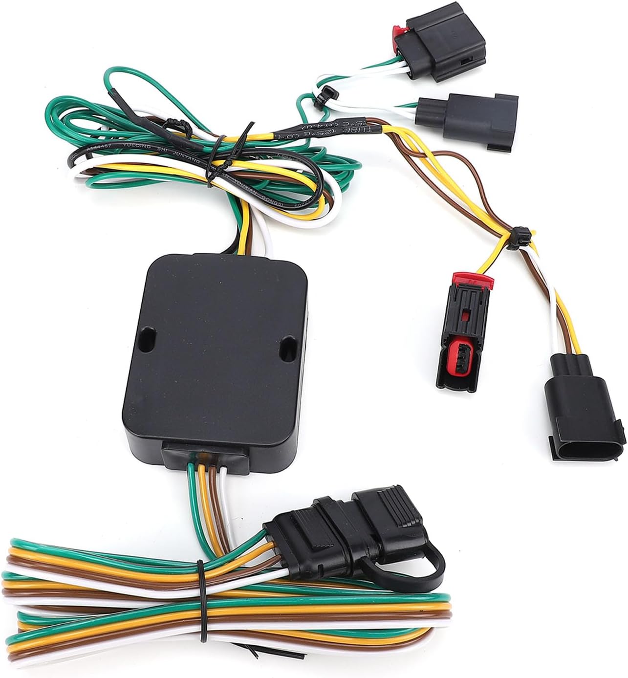 Eujgoov 4 Pin Trailer Wiring Harness Kit Plug and Play 4 Way Flat Towing Harness Connector with Tail Lights Brake Signals