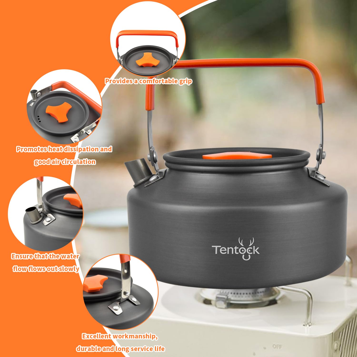 Bollitore Da Campeggio Tentock Alluminio - 1.6L Ultraleggero, Manico Silicone, Per Escursioni - Foto 14