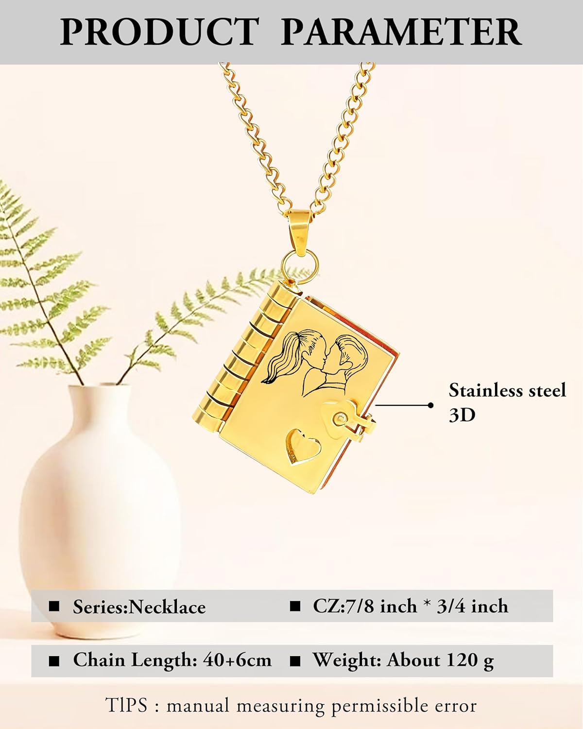 ziella To My Love Book Necklace for Women,Openable Multi Layer Book Necklace with 6 Pages of Engraved Information,Heart Locket Necklace Gifts for Sister/Wife/Love/Girlfriend/Mom (To Sunny Love, Gold) - Image 4