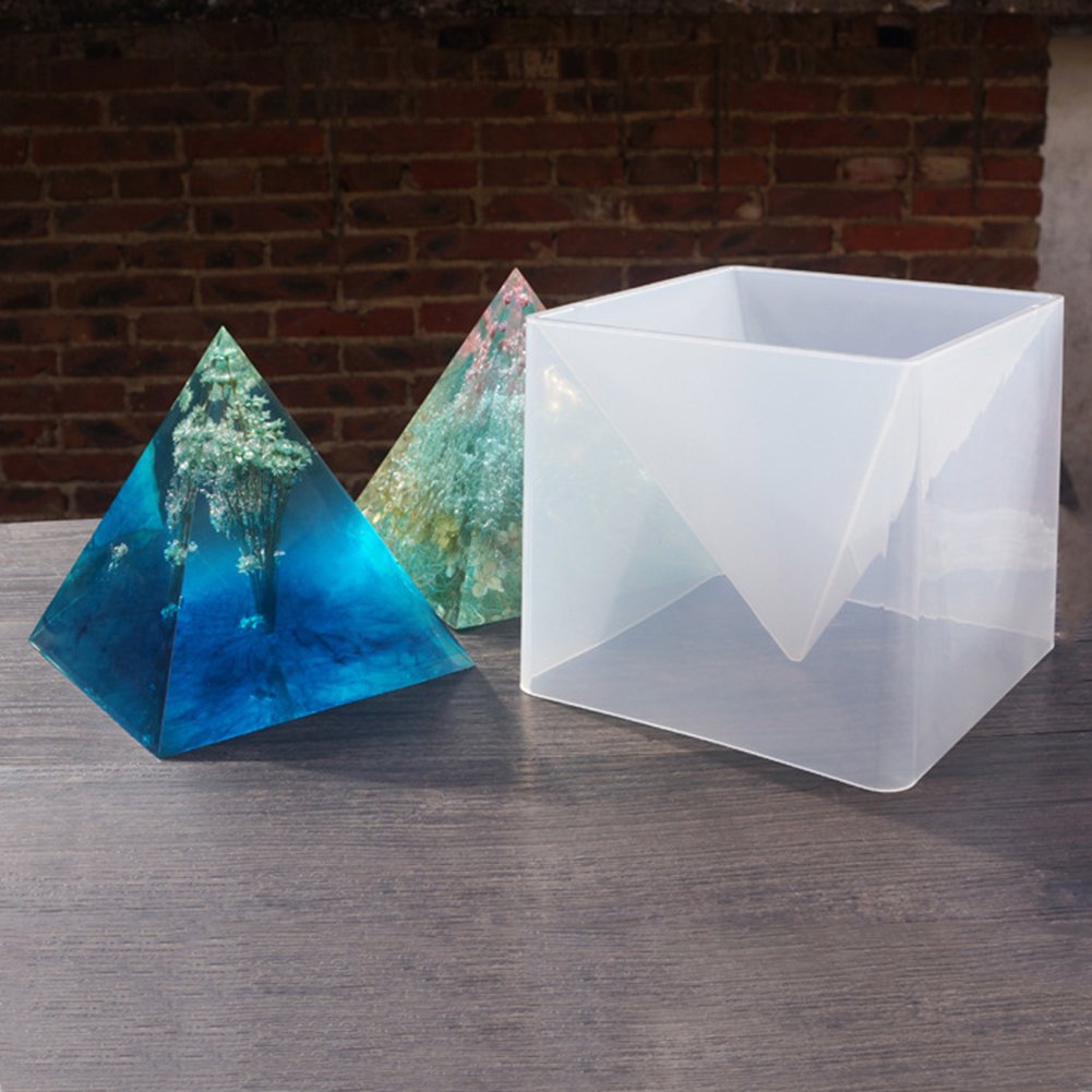 FUFRE Epoxy Resin Moulds Silicone, Large Pyramid Mould Silicone Moulds for Resin, Used for Jewelry Making and Crafting