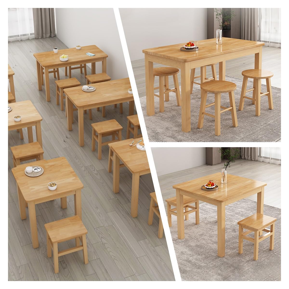 Nowoczesny prostokątny stół do jadalni pogrubiony drewniany stół do jadalni do kuchni restauracji salonu - 120 x 60 x 75 cm stylowy i meblowy