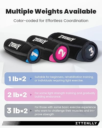 Miniatura 6 de Juegos de pesas de mano para caminar, ajuste cómodo, 1 libra, 2 libras y 3 libras, juegos de pesas suaves para caminar para mujeres y hombres en B.