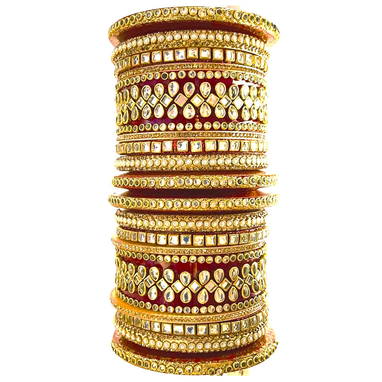 Sattyaki Kundan Bridal Dulhan Bangles set Gold Plated Rajasthani Chura/Punjabi Chuda Set Kundan Minakari & Stones for Women and Girls. (B096XR69HH) Amazon Price History, Amazon Price Tracker