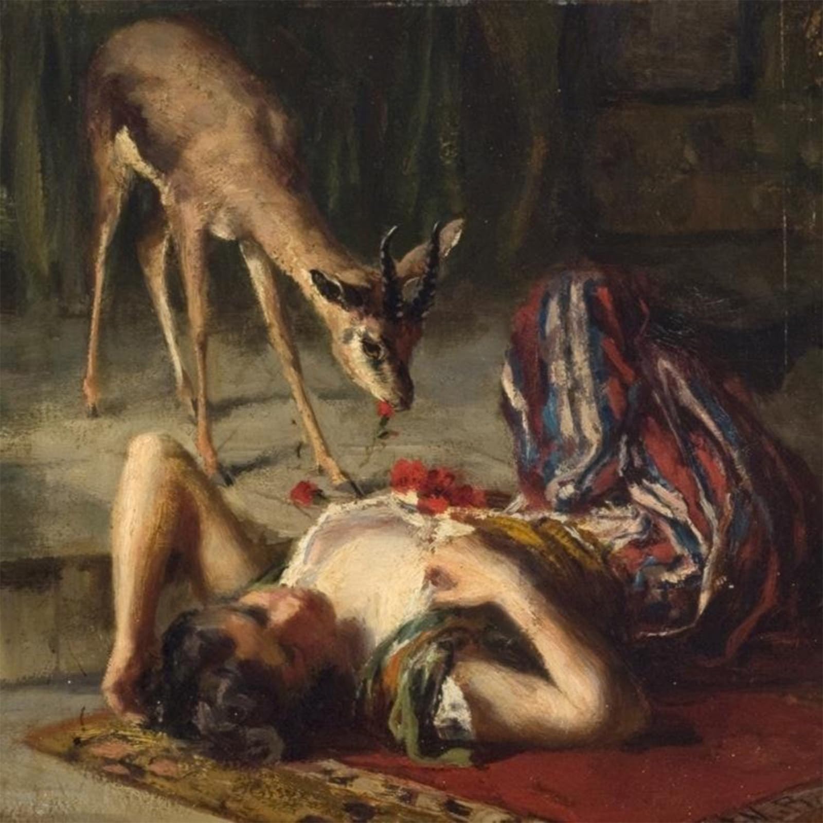 Toile affiche le cerf de Ferdinand Max Bredt 60x90cm